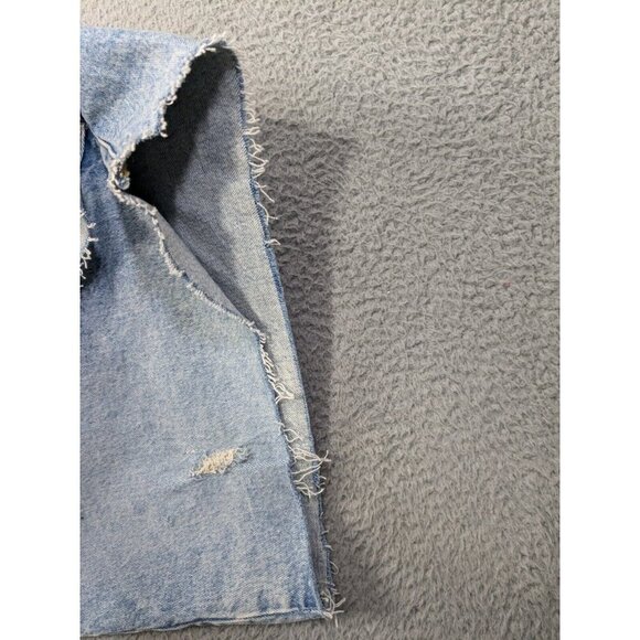 Levi's 501 Jean Shorts Womens 18W High Rise Raw Hem Distressed Cutoff Style - Picture 15 of 16